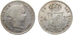World Coins - Spain Kingdom Isabel II 1864 4 Reales 5.1g