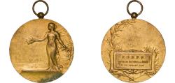 World Coins - France Third Republic 1927 Medal - Fédération gymnastique et sportive des patronages de France Bronze gilded 51.92g AU