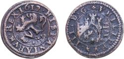 World Coins - Spain Kingdom 1641 6 Maravedis - Felipe IV (countermark) Billon 2.41g VF