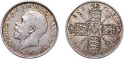 World Coins - Great Britain United Kingdom 1919 1 Florin - George V (1st issue) Silver (.925) (9469200) 11.31g XF KM 817 Sp 4012