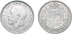 World Coins - Great Britain Kingdom 1922 ½ Crown - George V (2nd type) Silver (.500) (16396700) 14.2g UNC KM 818.1a KM 818.2 Sp 4021