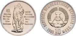 World Coins - Germany German Democratic Republic Democratic republic 1985 A 10 Mark (Liberation from Fascism - Pattern) Copper-nickel Berlin Mint (50) 11.93g UNC