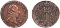 World Coins - Austria Archduchy of Austria Empire 1800 B 1 Kreuzer - Francis II Copper Kremnica / Körmöcbánya / Kremnitz Mint (86919000) 4.11g VF KM 2111