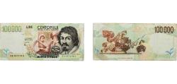 World Coins - Italy Republic ND (1997) 100 000 Lire (Caravaggio - 2nd type) Paper XF  P 117
