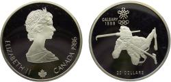 World Coins - Canada Commonwealth Elizabeth II 1986 20 Dollars 1988 Winter Olympics, Calgary, Biathlon