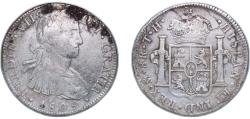 World Coins - Mexico Spanish colony 1809 Mo TH 8 Reales - Ferdinand VII Silver (.903) Mexico City Mint 26.36g VF KM 110
