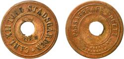 World Coins - Sweden Kingdom ND Token - CARL XII TORG-stadsgarden Copper 1.5g XF