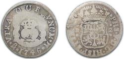 World Coins - Mexico Spanish colony 1746 M 2 Reales - Felipe V Silver (.917) Mexico City Mint 5.96g F KM 85
