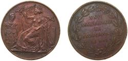 World Coins - Belgium Kingdom 5 Centimes - Léopold I (25th Anniversary Inauguration of the King; French) Copper Brussels Mint (214261) 9.8g AU X 4 LA BHM-3.1