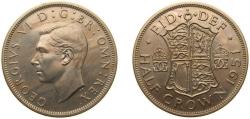 World Coins - Great Britain United Kingdom 1951 ½ Crown - George VI (3rd type; no 'IND:IMP') Copper-nickel Royal Mint (Tower Hill) (9003500) 14.14g BU KM 879 Sp 4106