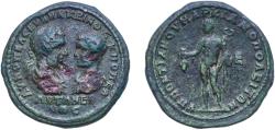 Ancient Coins - Rome Roman Empire Roman provinces, Moesia Inferior 217 – 218 AE - Macrinus and Diadumenian (ΥΠ ΠΟΝΤΙΑΝΟΥ ΜΑΡΚΙΑΝΟΠΟΛΕΙΤΩΝ, Mercury; Marcianopolis) Bronze 13.74g VF