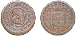 World Coins - Spain Kingdom 1741 4 Maravedis - Felipe V (Segovia) Copper Segovia Mint 6.68g VF KM 365