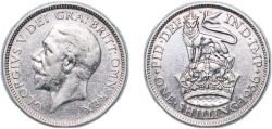 World Coins - Great Britain United Kingdom 1936 1 Shilling - George V (4th type) Silver (.500) Royal Mint (Tower Hill) (11910600) 5.66g XF KM 833 Sp 4039