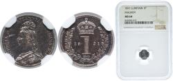 World Coins - Great Britain United Kingdom 1891 1 Penny - Victoria (2nd portrait; Maundy issues) Silver (.925) Royal Mint (Tower Hill) (22000) 0.47g NGC MS 64 KM 770 Sp 3936
