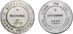 World Coins - Spain Kingdom 1873 5 Pesetas - Cantonal Revolution Silver (.925) (50000) 26.33g XF  KM 716 Cal 5 Aureo 7