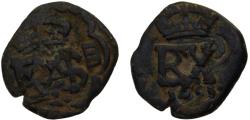 World Coins - Spain Kingdom Felipe IV 1658 4 Maravedis Countermark 3.6g