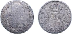 World Coins - Spain Kingdom 1799 S CN 2 Reales - Carlos IV Silver (.806) Madrid Mint 5.82g VF KM 430.2