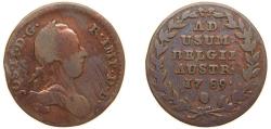 World Coins - Belgium Austrian Netherlands Possession 1789 2 Liards / 2 Oorden - Joseph II Copper Brussels Mint (194774) 7.5g VF KM 31