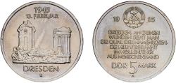 World Coins - Germany German Democratic Republic Democratic republic 1985 A 5 Mark (Destroyed Frauenkirche Dresden) Nickel brass Berlin Mint (251000) 9.76g UNC KM 102