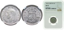 World Coins - Great Britain United Kingdom 1944 6 Pence - George VI (1st coinage) Silver (.500) Royal Mint (Tower Hill) (37952600) 2.83g NGC AU 53 KM 852 Sp 4084