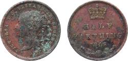 World Coins - Great Britain United Kingdom 1847 ½ Farthing - Victoria (1st portrait; incl. Colonial) Copper (3010500) 2.4g VF KM 738 Sp 3951