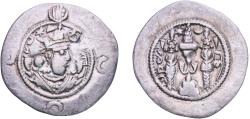 Ancient Coins - Persian Empires Sasanian Empire 531 - 579 AR Drachm - Khusru I Silver (.900) 3.85g VF