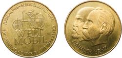 World Coins - Germany 1986 Medal - 100 Year Jubilium of Daimler Benz Brass 20.49g UNC