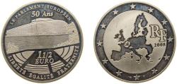 World Coins - France Fifth Republic 2008 1½ Euro (European Parliament) Silver (.900) (13802) 22.2g PF KM 1532