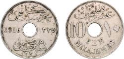 World Coins - Egypt 1916 (AH1335) 10 Milliemes - Hussein Kamel Copper-nickel (1006999) 5.92g AU  KM 316 Schön 28