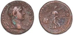 Ancient Coins - Rome Roman Empire 101-102 AE As - Trajan (TR POT COS IIII PP; Victory) Bronze Rome Mint 10.36g VF RIC II 434