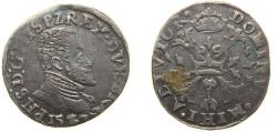 World Coins - Low countries feudal Duchy of Brabant Spanish possession 1571 ⅒ Philipsdaalder - Philip II Silver (.833) Antwerp Mint 3.2g VF GH 213 Vanhoudt 273-308