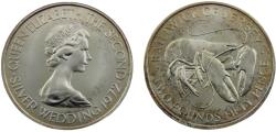 World Coins - Bailiwick of Jersey Dependency of the British Crownlocated Elizabeth II 1972 2½ Pounds Silver Wedding, Lobster
