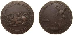 World Coins - Great Britain United Kingdom 1794 ½ Penny (Kent - Appledore / W. Peckham) Copper 9.9g VF DH 3 Atkins 2