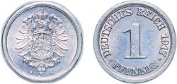 World Coins - Germany Germany - 1871-1948 1917 A 1 Pfennig - Wilhelm II (type 1 - large shield) Aluminium (Al 990, Cu 10) Berlin Mint (27159076) 0.775g UNC KM 24 AKS 22 J 300 Schön 19 Neum 36