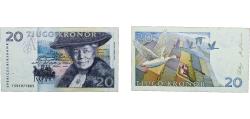 World Coins - Sweden Kingdom 1991-1995 20 Kronor (large type) Paper XF  P 61
