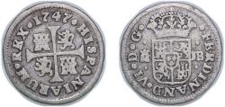 World Coins - Spain Kingdom 1747 M JB ½ Real - Ferdinand VI Silver (.833) 1.26g VF KM 370