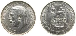 World Coins - Great Britain United Kingdom 1911 1 Shilling - George V (1st type) Silver (.925) (20065900) 5.66g AU KM 816 Sp 4013