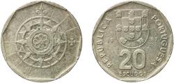 World Coins - Portugal Third Republic 1987 INCM 20 Escudos Copper-nickel (Cu750, Ni250) Lisbon Mint (68216000) 6.91g XF  KM 634 Gomes R 52