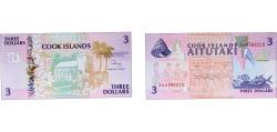 World Coins - Cook Islands 1992 3 Dollars Paper UNC P 7 TBB 107
