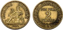 World Coins - France Third Republic 1923 2 Francs Chambers of Commerce