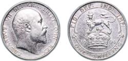 World Coins - Great Britain Kingdom 1904 1 Shilling - Edward VII Silver (.925) (2040100) 5.6g XF KM 800 Sp 3982