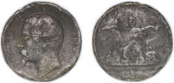 World Coins - France Second Empire 1855 Medal - Napoléon III (Exposition universelle) Tin 46.19g VF Damage