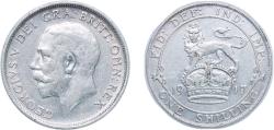 World Coins - Great Britain United Kingdom 1917 1 Shilling - George V (1st type) Silver (.925) (22202600) 5.62g AU KM 816 Sp 4013
