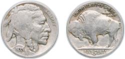 Us Coins - United States Federal republic 1935 D 5 Cents "Buffalo Nickel" (flat ground) Copper-nickel (12092000) 5g VF KM 134 Schön 132