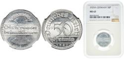 World Coins - Germany Weimar Republic 1920 A 50 Pfennig Aluminium Berlin Mint (119793426) 1.65g NGC MS 63  KM 27 AKS 37 J 301 Schön 24