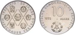 World Coins - Germany German Democratic Republic Democratic republic 1975 A 10 Mark (The Warsaw Pact) Nickel brass Berlin Mint (2522356) 12.31g UNC  KM 58 Schön 54 J 1557 AKS 65
