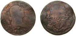 World Coins - Spain Kingdom 1805 4 Maravedis - Carlos IV Copper Segovia Mint 3.7g VF KM 427