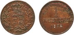 World Coins - Germany Kingdom of Württemberg German states 1872 ½ Kreuzer - Charles I Copper Staatliche Münze Baden-Württemberg Mint (156034) 2.16g XF  AKS 129 KR 117 Jaeg 1 Wu 81 KM 611 Kahnt/