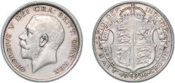 World Coins - Great Britain Kingdom 1920 ½ Crown - George V (2nd type) Silver (.500) (17983000) 14.1g XF KM 818.1a KM 818.2 Sp 4021
