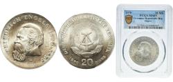 World Coins - Germany German Democratic Republic Democratic republic 1970 A 20 Mark (Friedrich Engels) Silver (.625) Berlin Mint (100000) 20.9g PCGS MS 65  KM 28